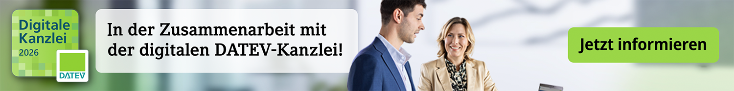 Werbebanner von der Digitalen Kanzlei Datev